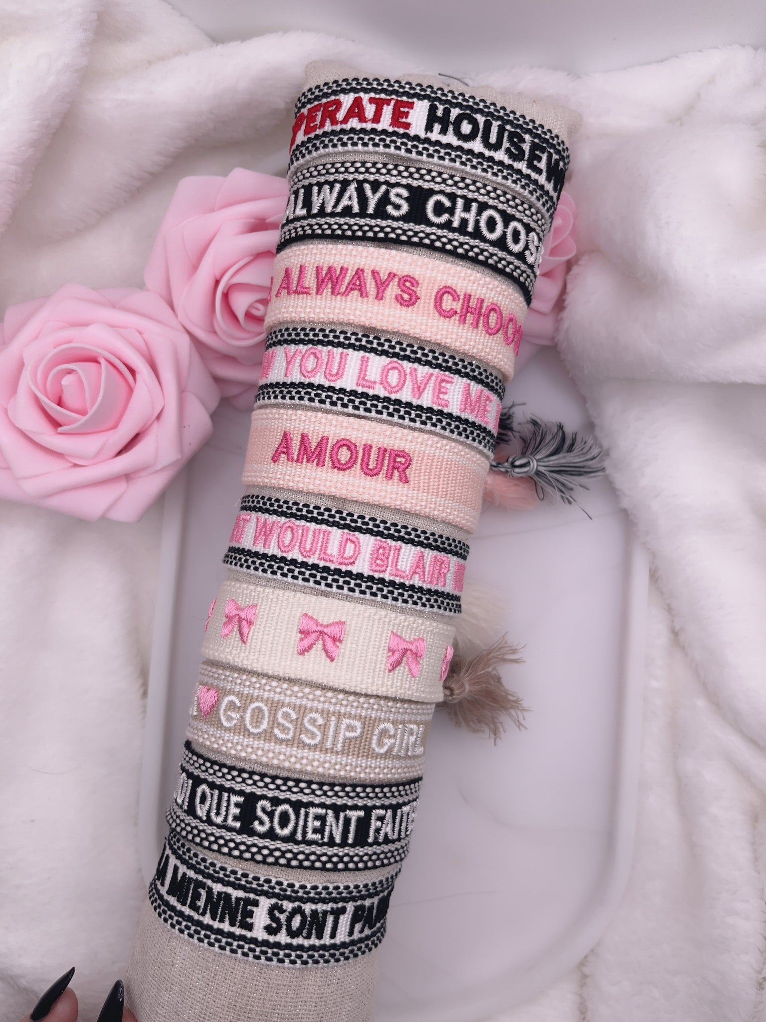 Bracelet « I WILL ALYAYS CHOOSE YOU » Rose