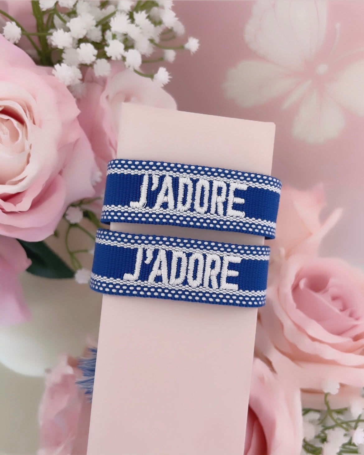 Bracelet « J’adore » bleu