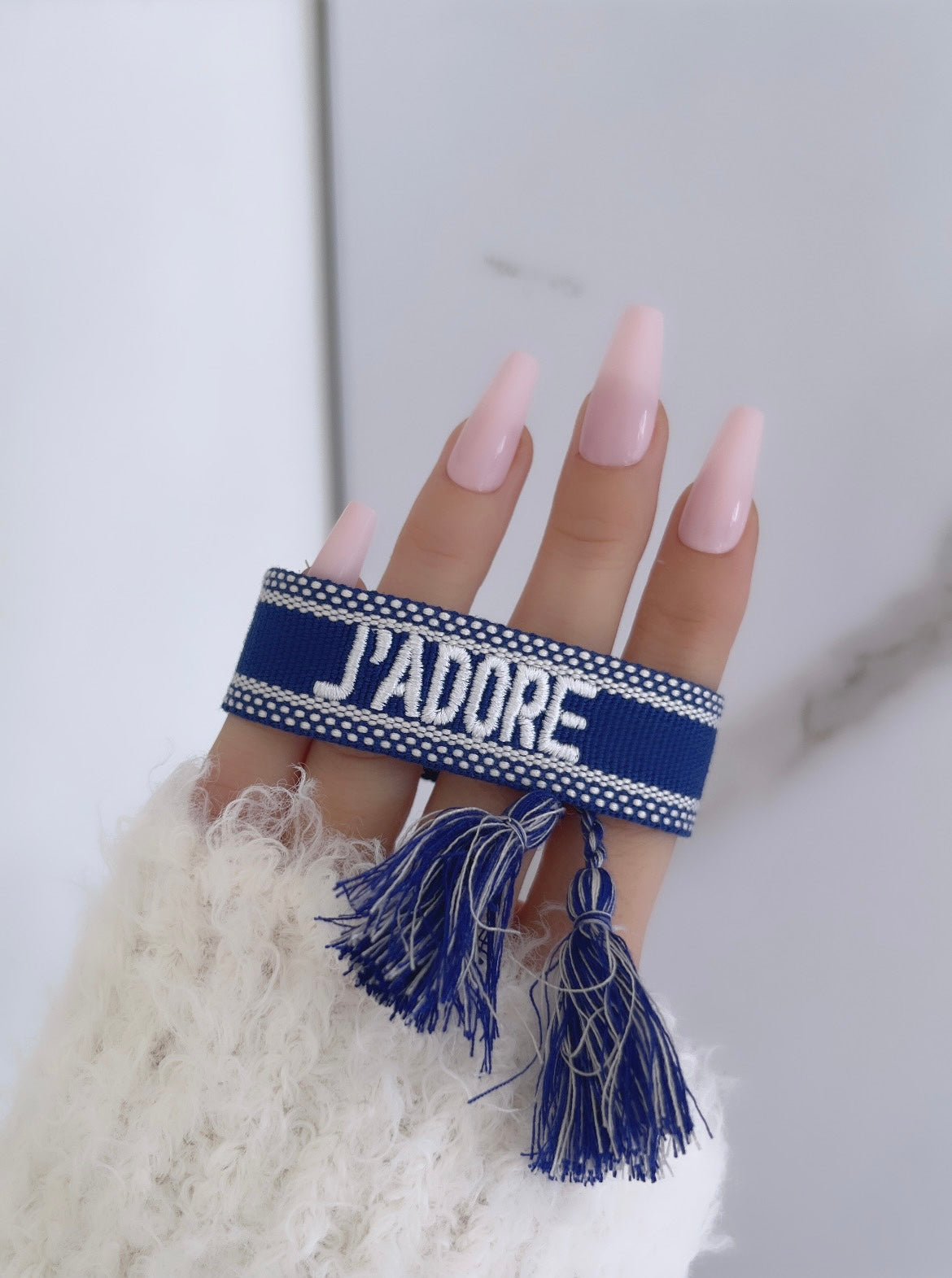 Bracelet « J’adore » bleu