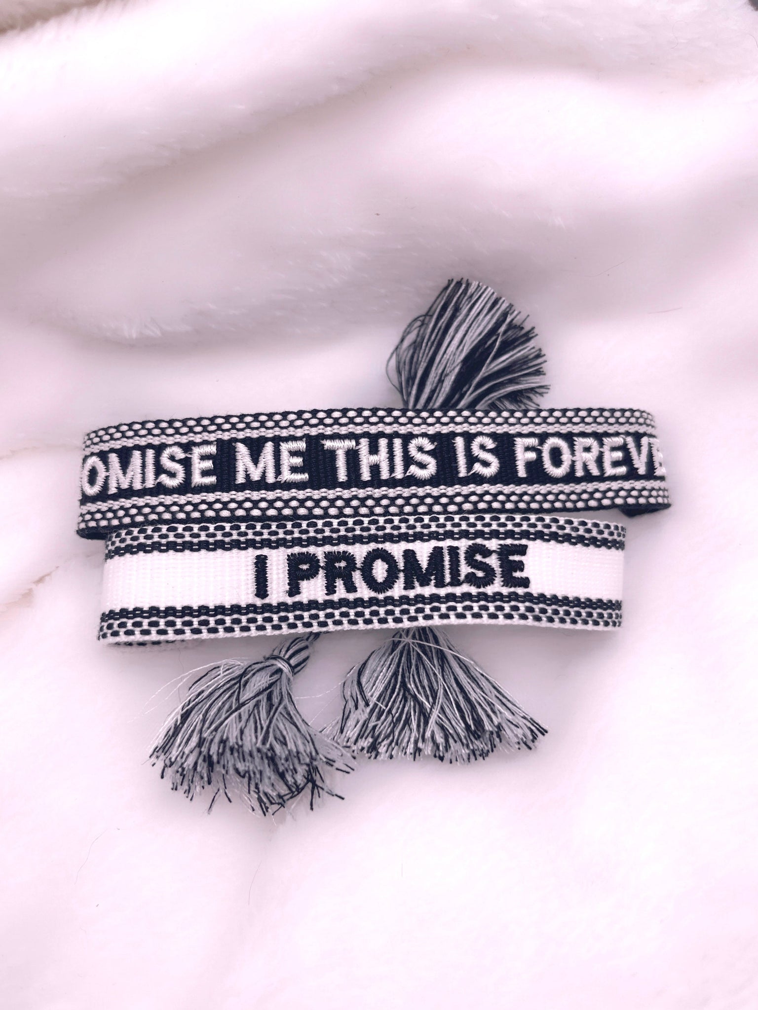 Bracelet brodé « I Promise»