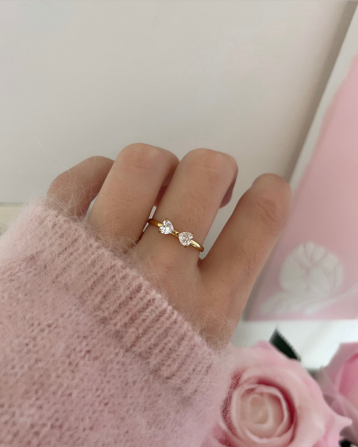 BAGUE DOUBLE MINI COEUR