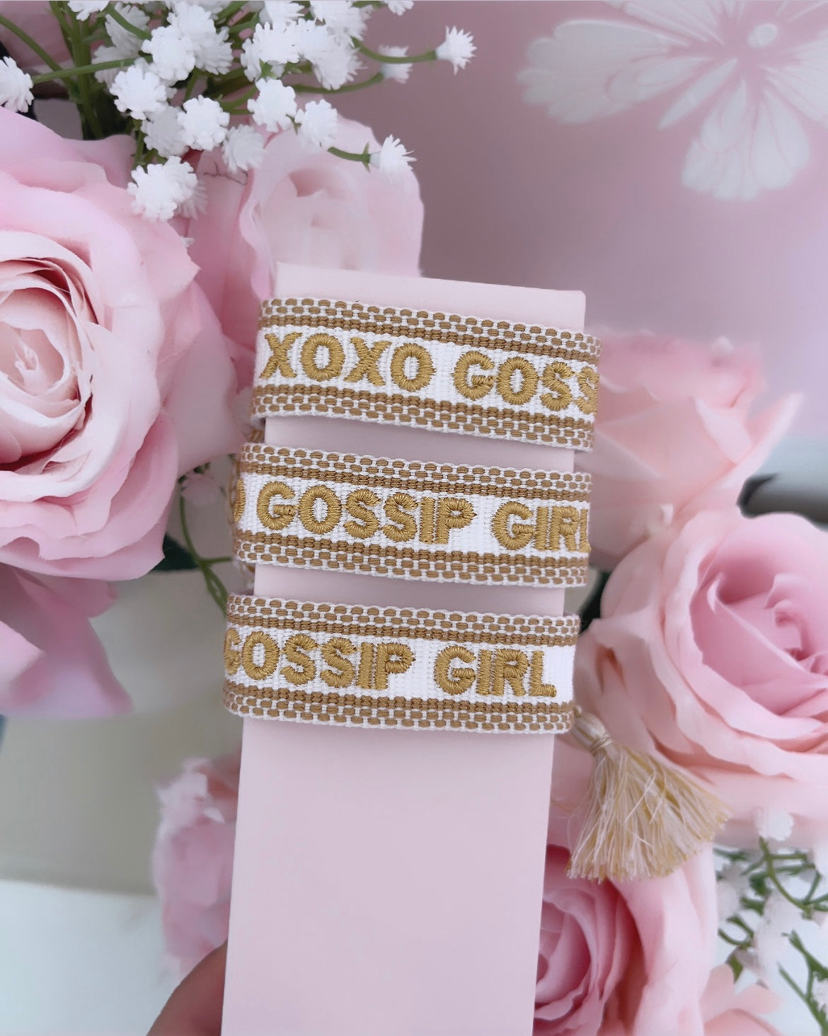 Bracelet brodé « XOXO GOSSIP GIRL »