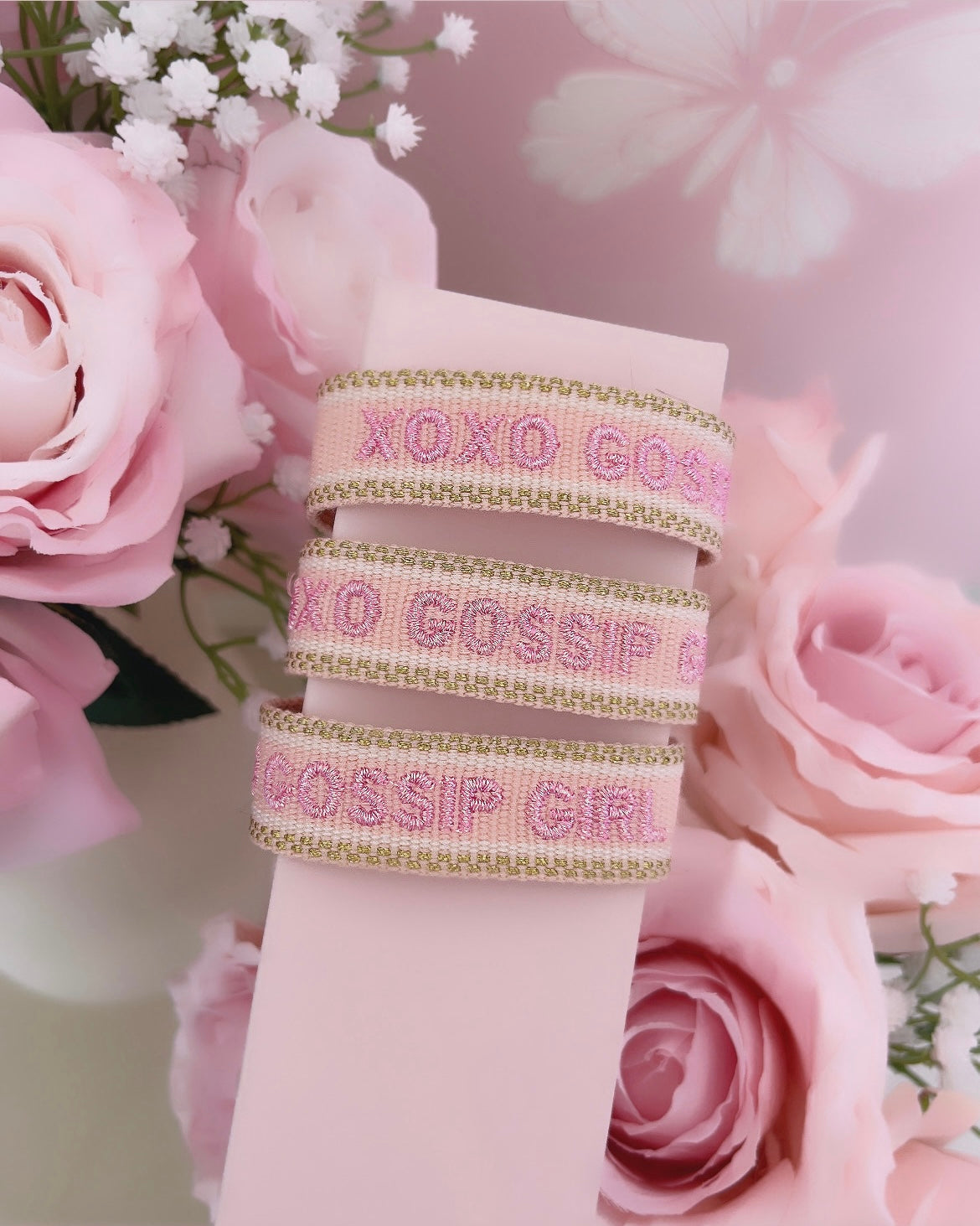 Bracelet brodé « XOXO GOSSIP GIRL »