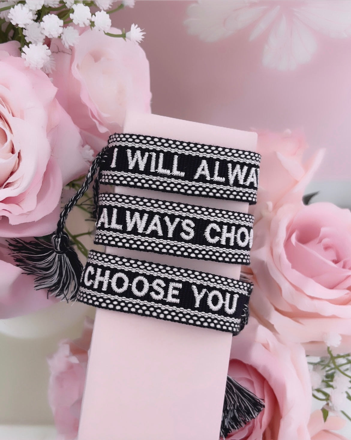 Bracelet « I WILL ALYAYS CHOOSE YOU » Noir