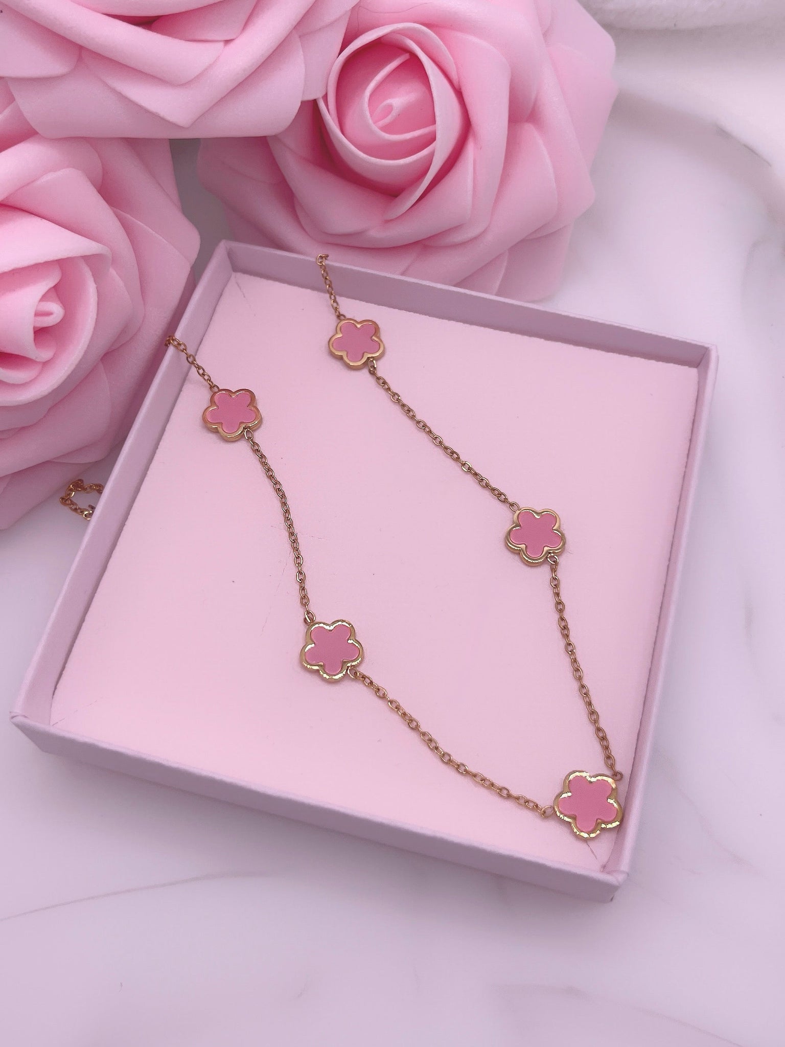 Collier « Clover » Rose