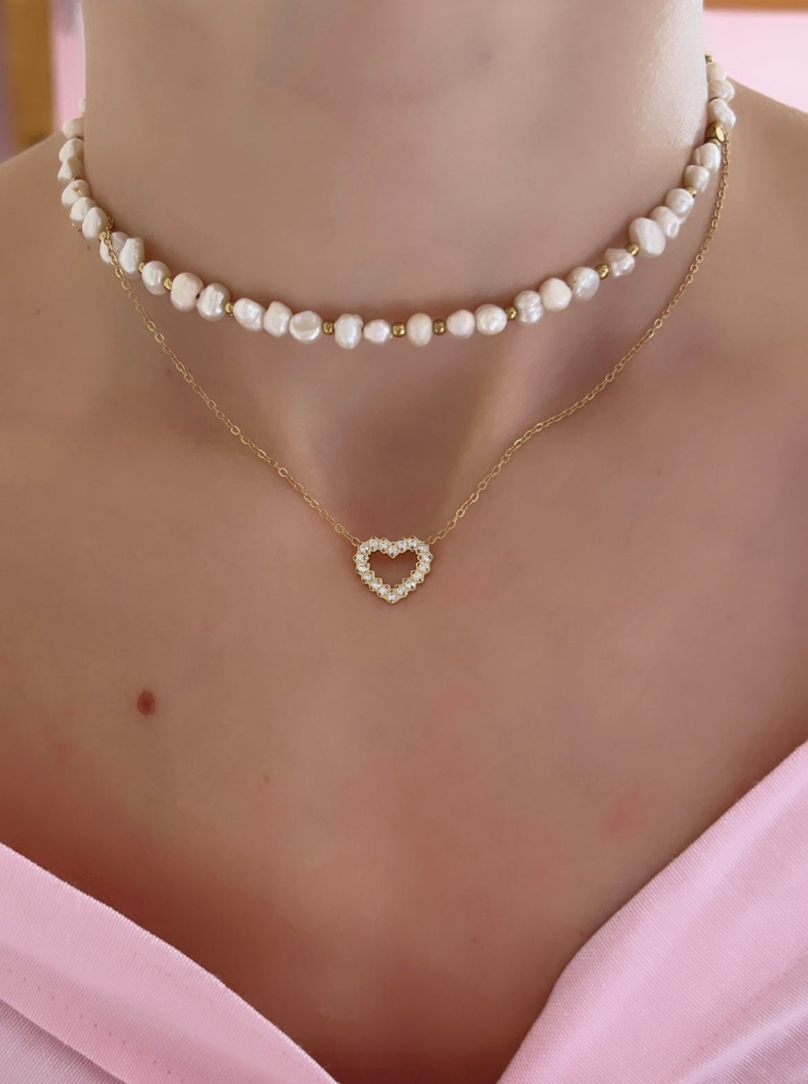 Collier heart diamond